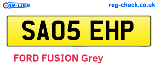 SA05EHP are the vehicle registration plates.