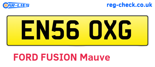 EN56OXG are the vehicle registration plates.