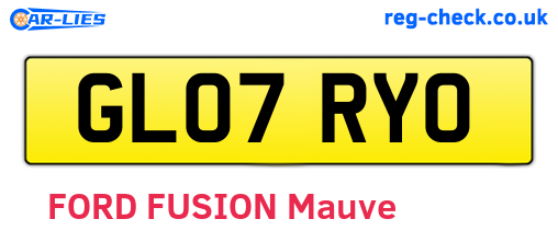 GL07RYO are the vehicle registration plates.