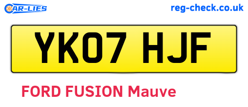 YK07HJF are the vehicle registration plates.