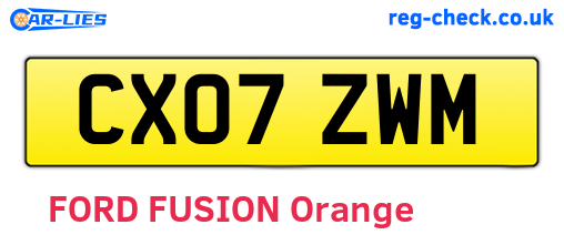 CX07ZWM are the vehicle registration plates.