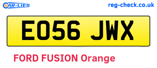 EO56JWX are the vehicle registration plates.