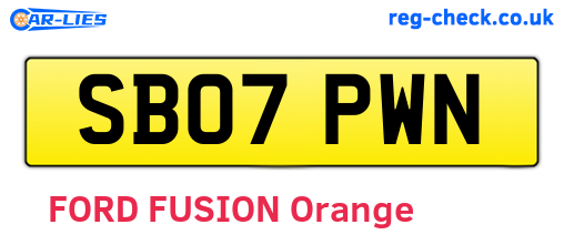 SB07PWN are the vehicle registration plates.