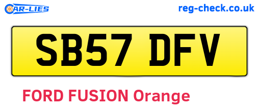 SB57DFV are the vehicle registration plates.