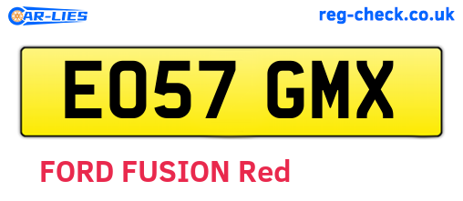 EO57GMX are the vehicle registration plates.