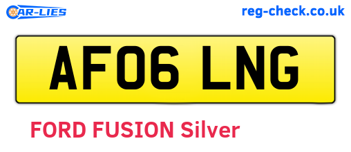 AF06LNG are the vehicle registration plates.