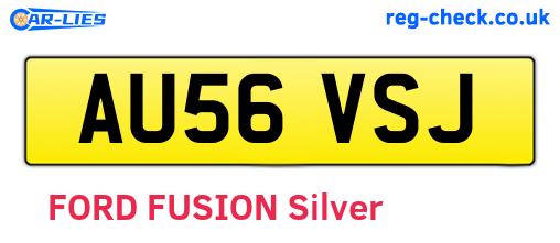 AU56VSJ are the vehicle registration plates.