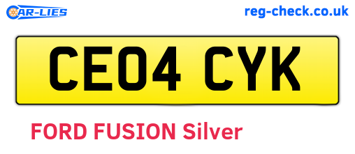 CE04CYK are the vehicle registration plates.