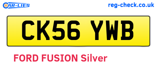 CK56YWB are the vehicle registration plates.