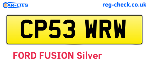 CP53WRW are the vehicle registration plates.