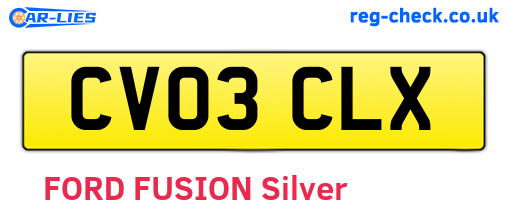 CV03CLX are the vehicle registration plates.