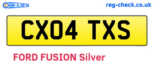 CX04TXS are the vehicle registration plates.
