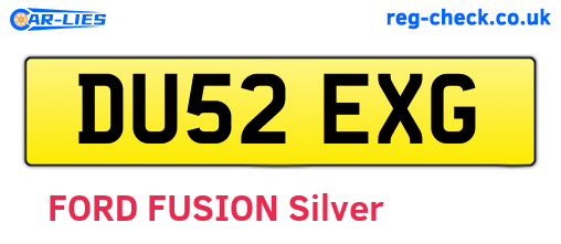 DU52EXG are the vehicle registration plates.