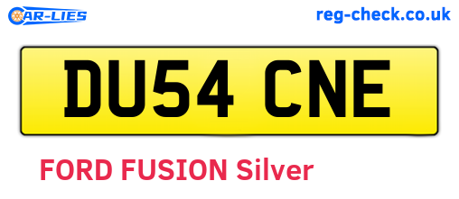 DU54CNE are the vehicle registration plates.