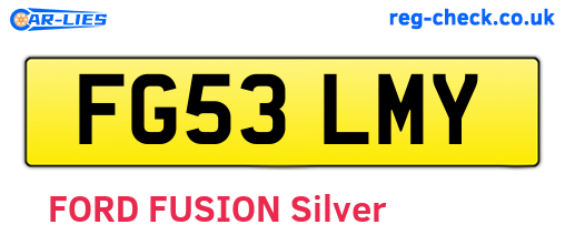 FG53LMY are the vehicle registration plates.