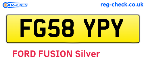 FG58YPY are the vehicle registration plates.