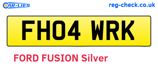 FH04WRK are the vehicle registration plates.