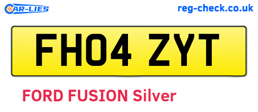 FH04ZYT are the vehicle registration plates.
