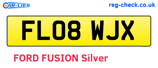 FL08WJX are the vehicle registration plates.