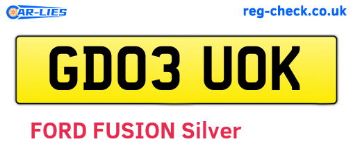 GD03UOK are the vehicle registration plates.