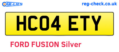 HC04ETY are the vehicle registration plates.