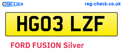 HG03LZF are the vehicle registration plates.