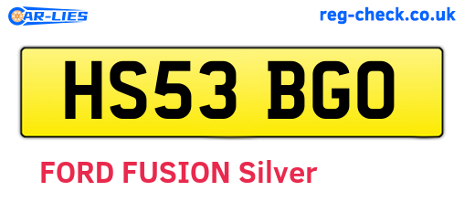 HS53BGO are the vehicle registration plates.