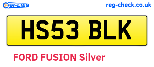 HS53BLK are the vehicle registration plates.