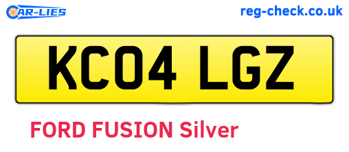 KC04LGZ are the vehicle registration plates.