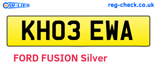 KH03EWA are the vehicle registration plates.