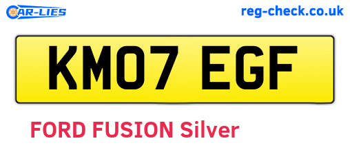 KM07EGF are the vehicle registration plates.