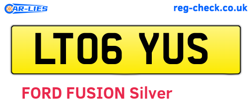 LT06YUS are the vehicle registration plates.