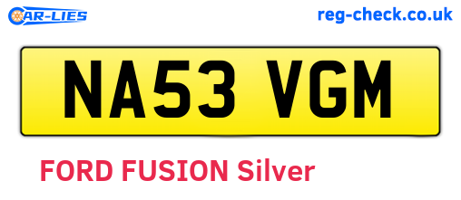 NA53VGM are the vehicle registration plates.