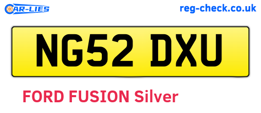 NG52DXU are the vehicle registration plates.