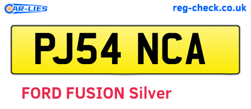 PJ54NCA are the vehicle registration plates.