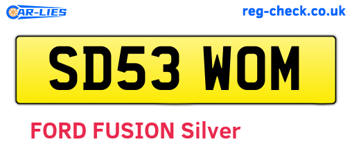 SD53WOM are the vehicle registration plates.