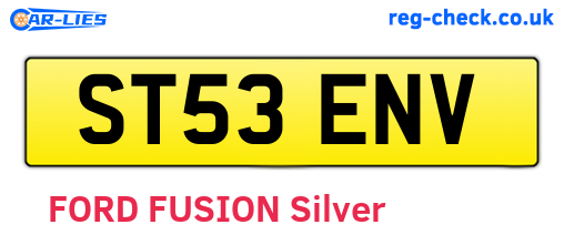 ST53ENV are the vehicle registration plates.