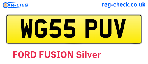 WG55PUV are the vehicle registration plates.