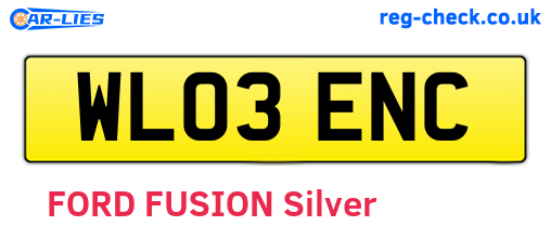 WL03ENC are the vehicle registration plates.