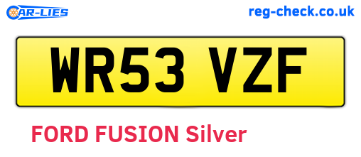 WR53VZF are the vehicle registration plates.