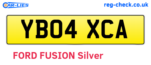 YB04XCA are the vehicle registration plates.