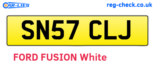 SN57CLJ are the vehicle registration plates.