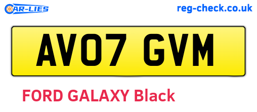 AV07GVM are the vehicle registration plates.