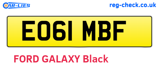 EO61MBF are the vehicle registration plates.