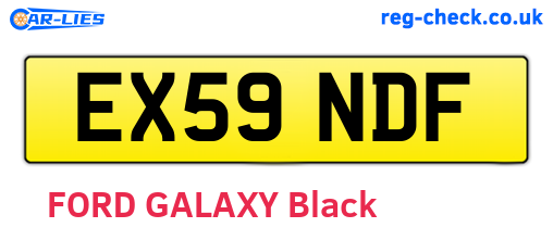 EX59NDF are the vehicle registration plates.