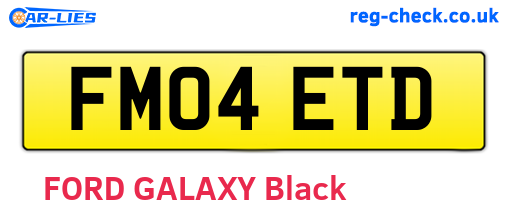 FM04ETD are the vehicle registration plates.
