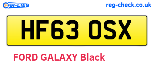 HF63OSX are the vehicle registration plates.