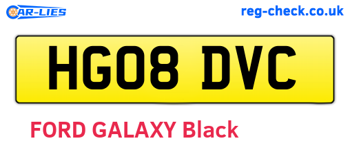 HG08DVC are the vehicle registration plates.