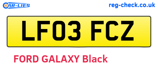 LF03FCZ are the vehicle registration plates.