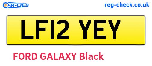 LF12YEY are the vehicle registration plates.